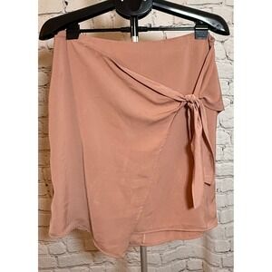 Banana Republic Womens Dusty Rose Pink‎ Side Tie Wrap Mini Skirt Size 10